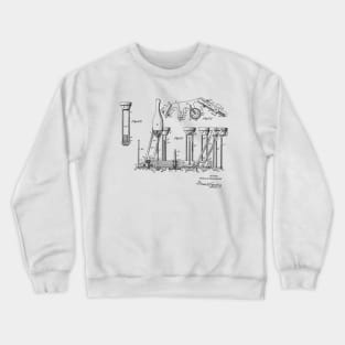 Automatic Bowling Mechanism Vintage Patent Hand Drawing Crewneck Sweatshirt